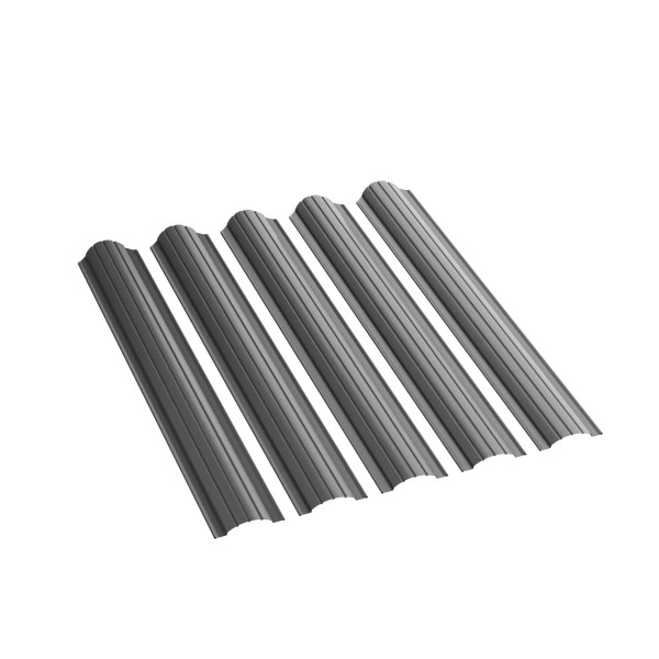 Евроштакетник FREELINE NeoMatt RAL_9005_ с полукруглым срезом0001